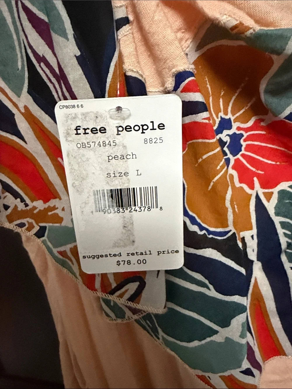 Free People Peach One-Shoulder Floral Ruffle Camisole - Picture 5 of 7